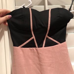 Midi pink and black dress